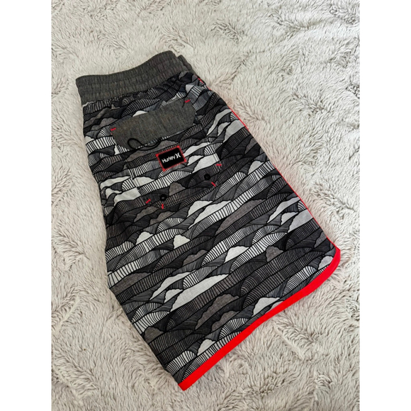 Hurley Phantom BoardShorts Neon Orange/Red Trim and Black/Grey Pattern Youth XL - Picture 4 of 5